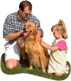clipart: dog with family
